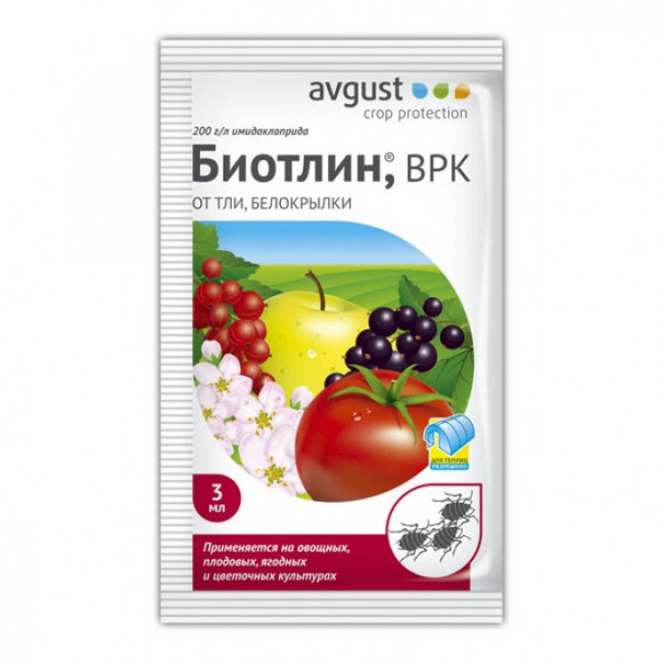 Биотлин 3мл (от тли и др.сосущих вредителей) Август х200. Эффективная защита растений